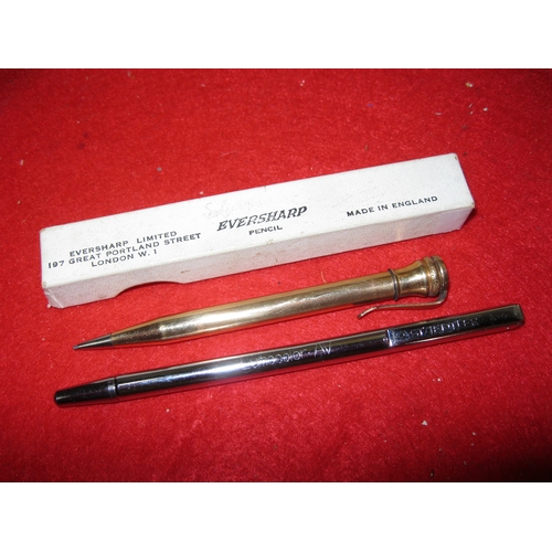 126 - An Eversharp gold filled propelling pencil in original box plus a Staedler Lumocolour AV extending p... 