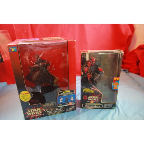 368 - A pair of battery operated Star Wars Episode 1 Darth Maul figures, one an Interactive Talking Bank m... 