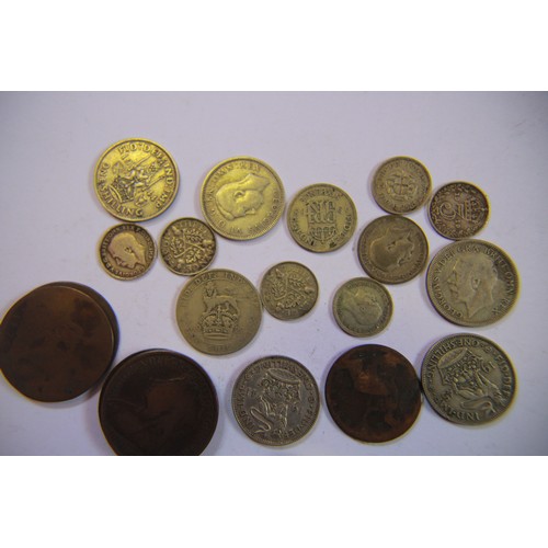 170 - A selection of pre-1947 silver coins comprising 6 shillings (1922 to 1945), 2 6d (1920 & 1938), 6 3d... 