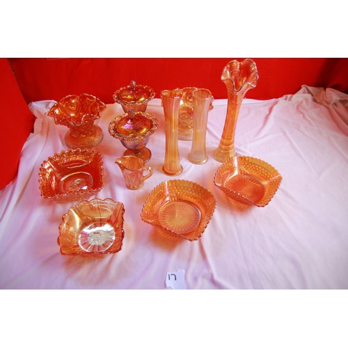 59B - Two large boxes of Carnival Glass items, all in good order - please refer to both pictures - one box... 