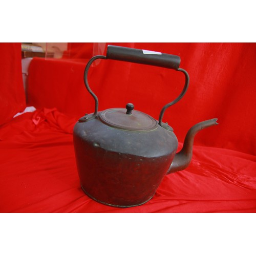 36 - A nice early Copper Kettle with riveted handle