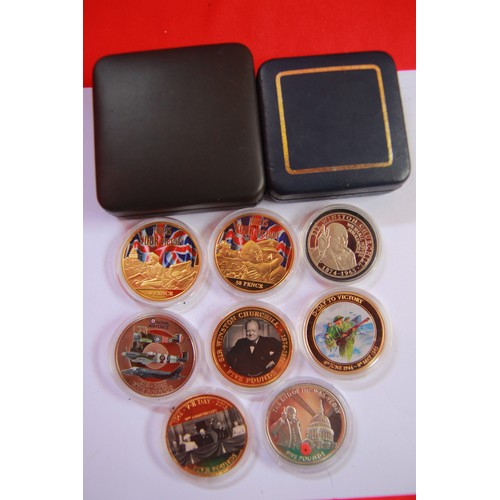 117 - A selection of 8 commemorative crowns on mainly WW2 subjects comprising 2015 Tristan de Cunha £5 70t... 