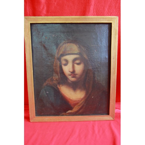 2 - Unknown Woman, oil on canvas, framed, some indistinct gallery marks to reverse along with antique wa... 