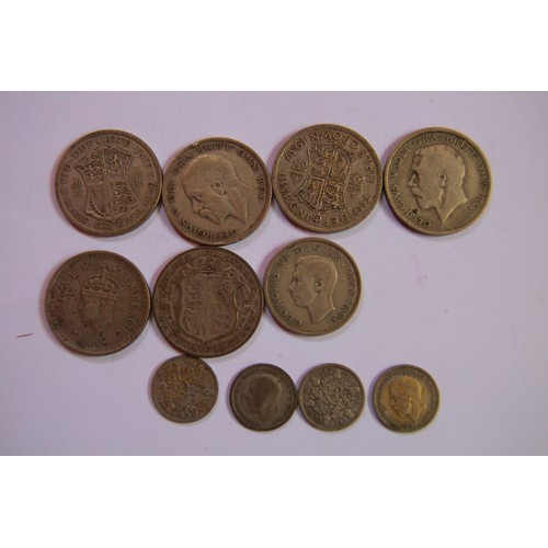 116 - A small bag of British silver coinage including florins and shillings