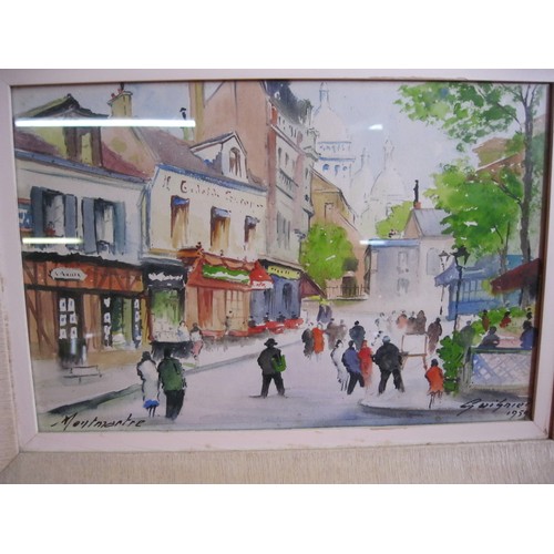 13 - A view of Montmartre, watercolour on paper, framed and glazed, signed and dated 1959 by Fernand Guig... 