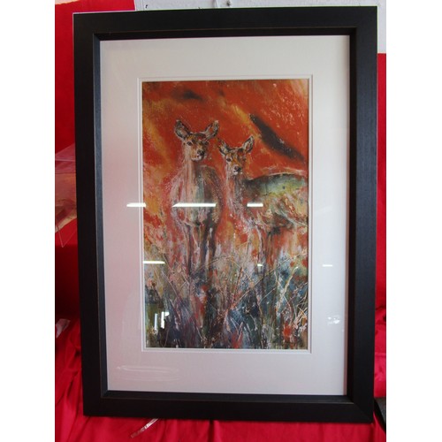 29 - An original painting by Sandra Binney formally of Bournemouth College of Arts featuring a pair of De... 