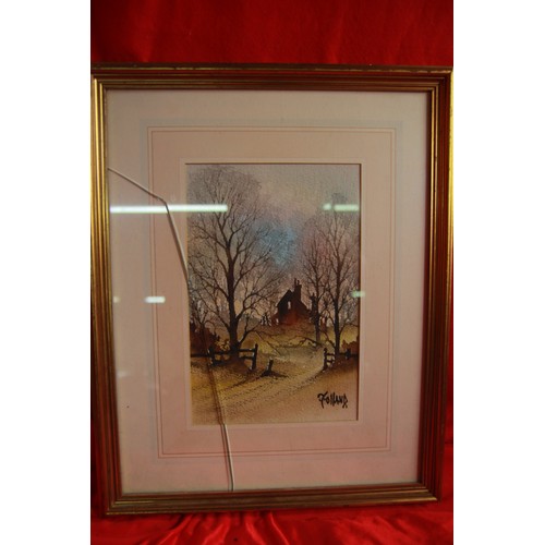 10 - An autumnal scene, watercolour on board, by Ron Folland (1932-1999, British), signed, framed & glaze... 