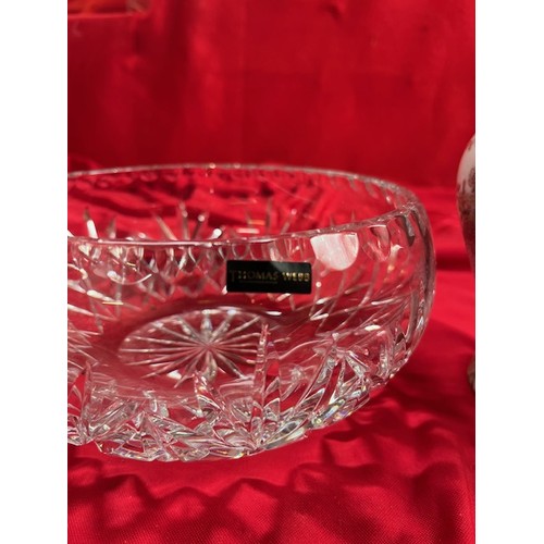 49 - Thomas Webb Crystal Bowl and Decorative Ginger Jar