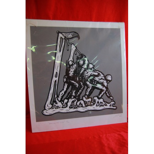 30 - A signed, unframed print of 'Raising the Flag' by Miroslav Lucan (Lucan Art), #11/100