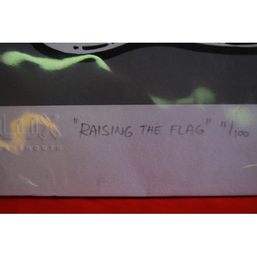 30 - A signed, unframed print of 'Raising the Flag' by Miroslav Lucan (Lucan Art), #11/100