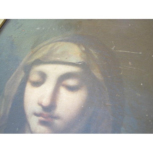 2 - Unknown Woman, oil on canvas, framed, some indistinct gallery marks to reverse along with antique wa... 