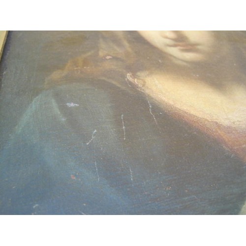 2 - Unknown Woman, oil on canvas, framed, some indistinct gallery marks to reverse along with antique wa... 