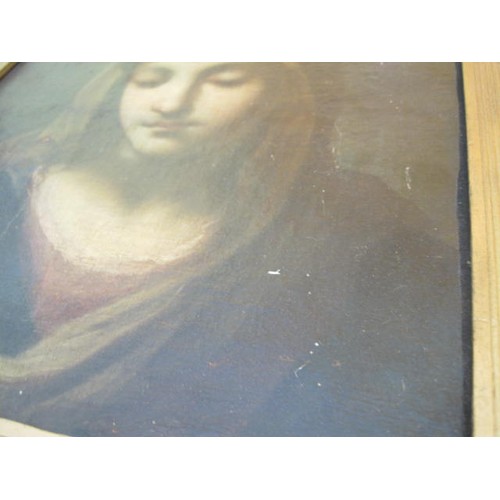 2 - Unknown Woman, oil on canvas, framed, some indistinct gallery marks to reverse along with antique wa... 