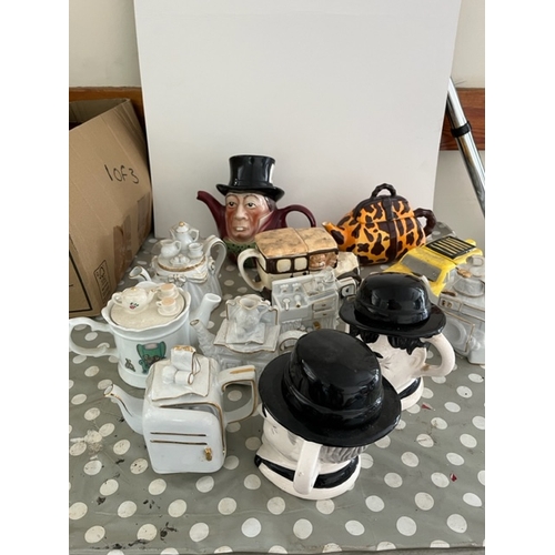 8 - Teapot collection - including Mad Hatter, Laurel & Hardy. Trotters etc