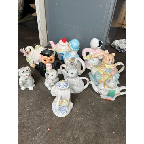 10 - x12 Teapots.  Mostly animals.  Need a clean.  Some a/f