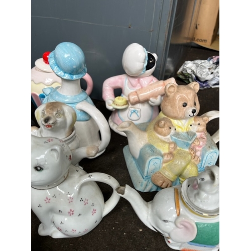 10 - x12 Teapots.  Mostly animals.  Need a clean.  Some a/f