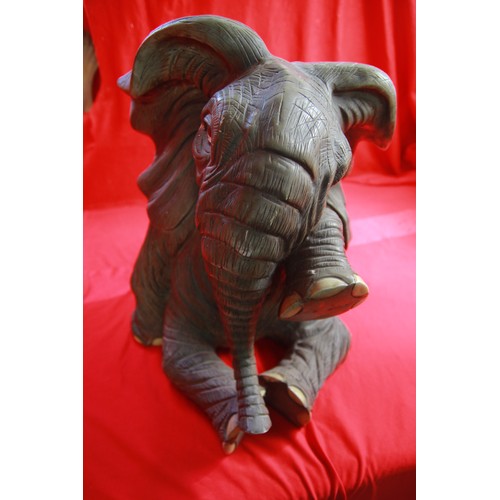 212A - Large (approx 16in tall) Resin Sitting Elephant