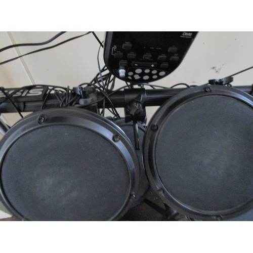 202 - An Alesis DM6 Electronic Drumkit with sticks and folding stool, in full working order