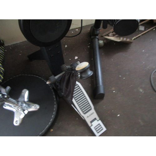 202 - An Alesis DM6 Electronic Drumkit with sticks and folding stool, in full working order