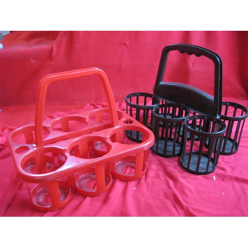 215 - x2 Vintage Plastic Bottle Carriers