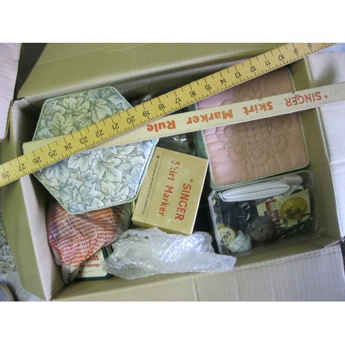 211 - A very large box containing craft and sewing supplies