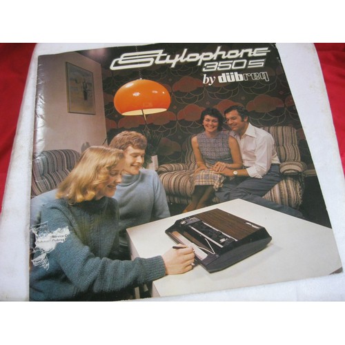 200 - A vintage Dubreq 350s Stylophone in original packaging with instruction book including the original ... 