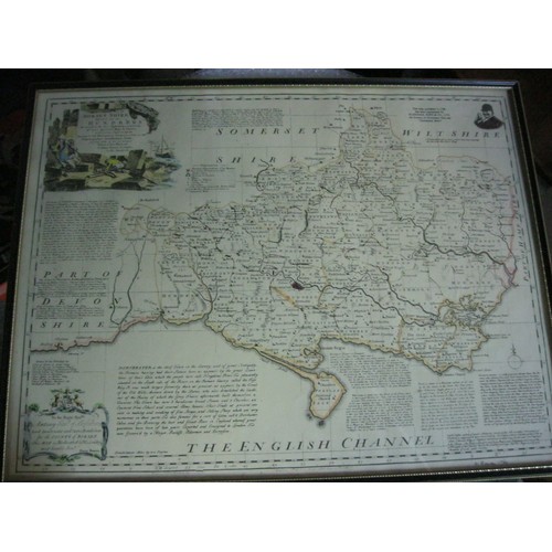 206 - A framed and glazed Eldridge Pope & Co Brewery Map of the County of Dorset