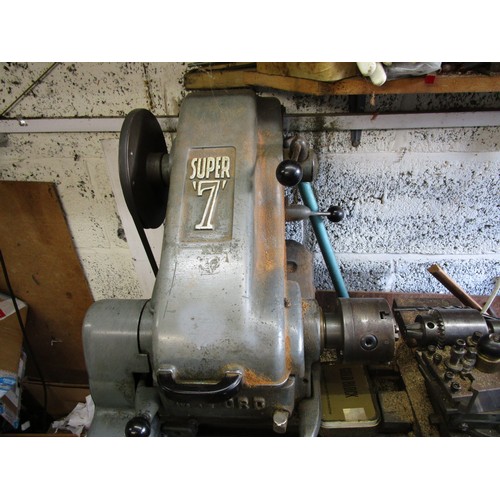 253 - A Myford Super seven lathe which was the property of the late engineer Peter lejeune. The lathe come... 