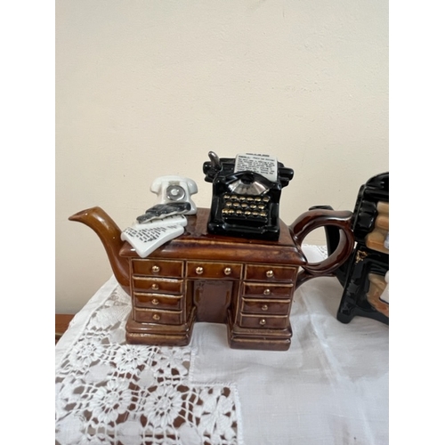 197 - TWo Cardew Design Tiny Teapots The Typewriter and a Mangle .