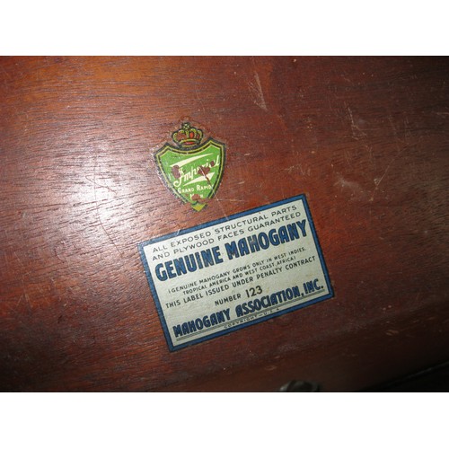 205 - An American-made Pembroke style drop leaf side table in mahogany