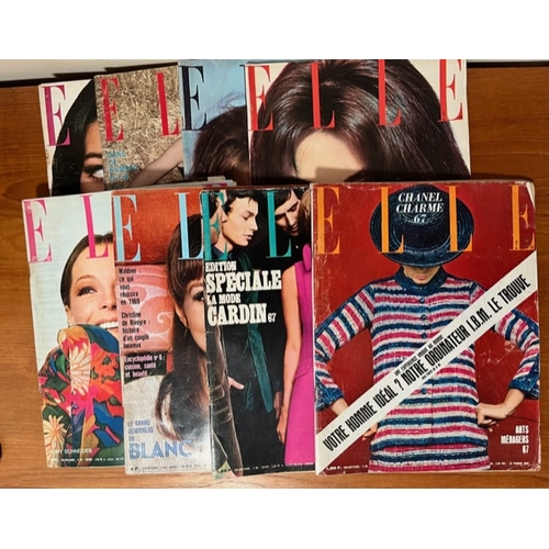 218 - Eight Vintage French Elle Magazines.  Generally in good order, with some wear