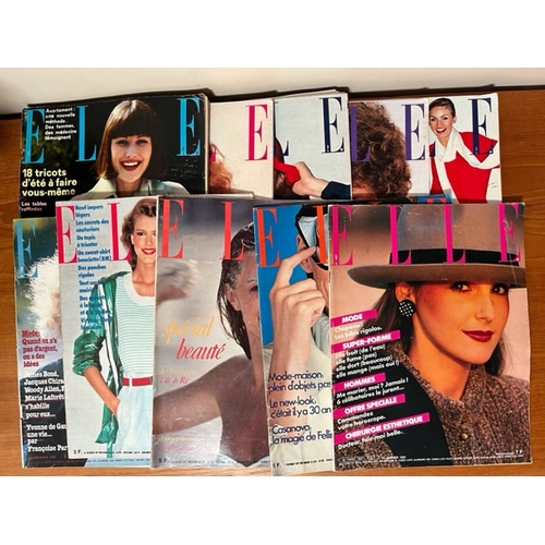 219 - Eight 1980's French Elle Magazines.  Generally in order, with some wear