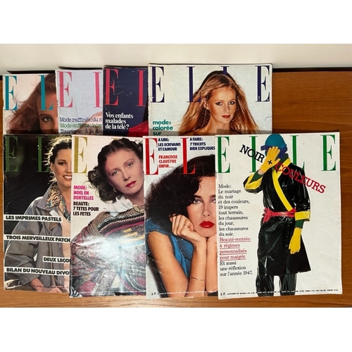 221 - Seven 1970's French Elle Magazines.  Generally in good order, with some wear