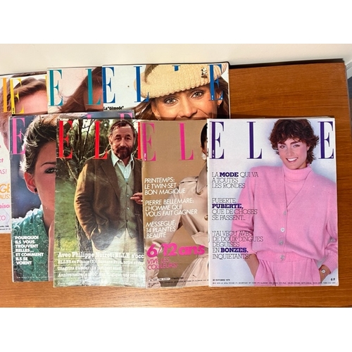 222 - Eight 1970's and 1980's Vintage French Elle Magazines