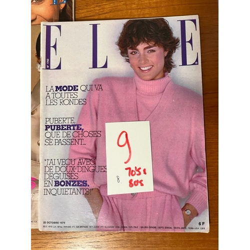 222 - Eight 1970's and 1980's Vintage French Elle Magazines