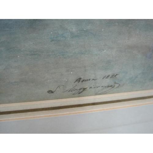 244 - A large framed and glazed watercolour, Italianate and in the style of Vittorio Reggianini - signatur... 