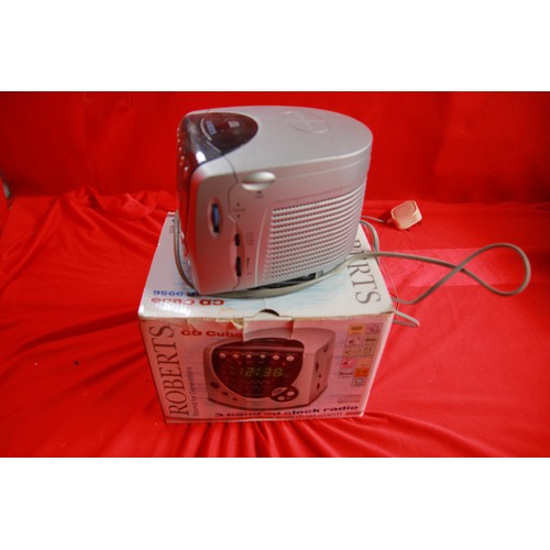 184 - A Roberts CR9965 Dual Alarm CD Clock Radio with instructions, in working order