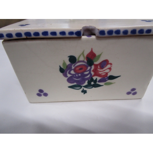 281 - Poole pottery square honey pot with bee lid in the WW pattern 1920s 30s .
Matching Artist for Lid an... 