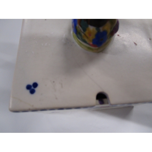 281 - Poole pottery square honey pot with bee lid in the WW pattern 1920s 30s .
Matching Artist for Lid an... 
