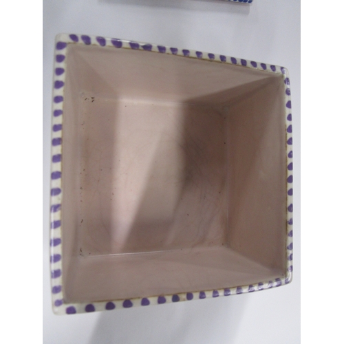 281 - Poole pottery square honey pot with bee lid in the WW pattern 1920s 30s .
Matching Artist for Lid an... 