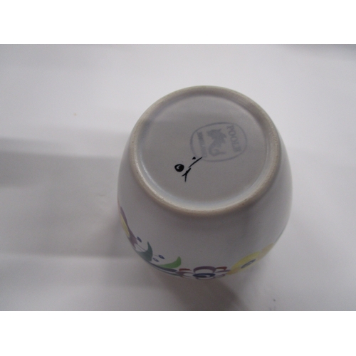 282 - YO pattern Poole Freeform shape traditional vase approx 4 inches high in pristine condition