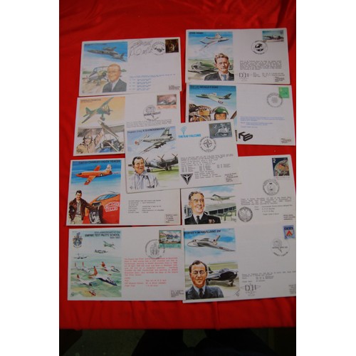 297 - A set of 9 aviation themed first day covers including signed examples