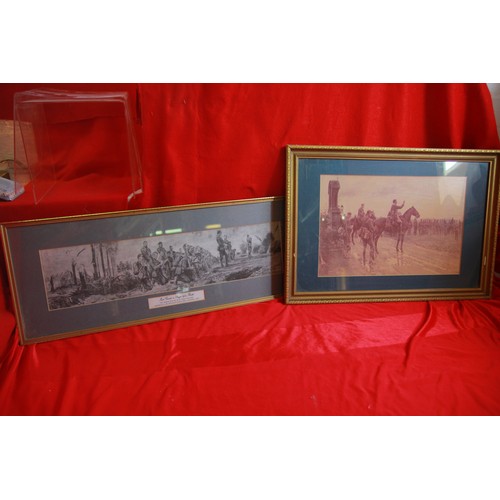 315 - A pair of framed and glazed military prints comprising 'The Irish Guards in Prayer before Battle' an... 