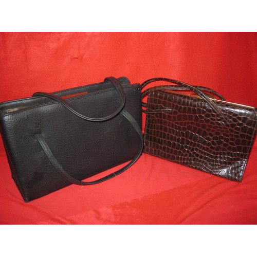 345 - A pair of vintage handbags in good order, one apparently of crocodile skin