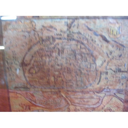 351 - A framed and glazed map of the County of Devonshire