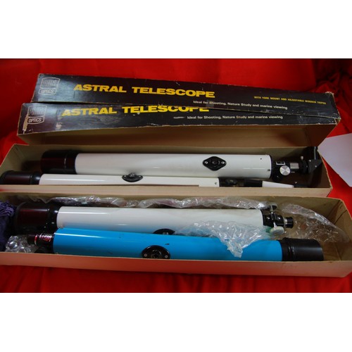 341 - 4 vintage telescopes in boxes