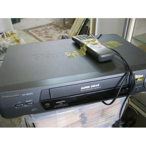 1 - A Panasonic NV-SD240 VHS Video Recorder with remote control