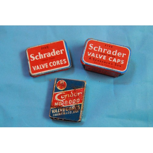 23 - Bag of Vintage Schrader Valves, Caps and Cores for bicycle tyres