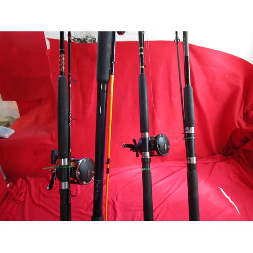Four Fishing Rods and Reels, including Shakespeare and ABU