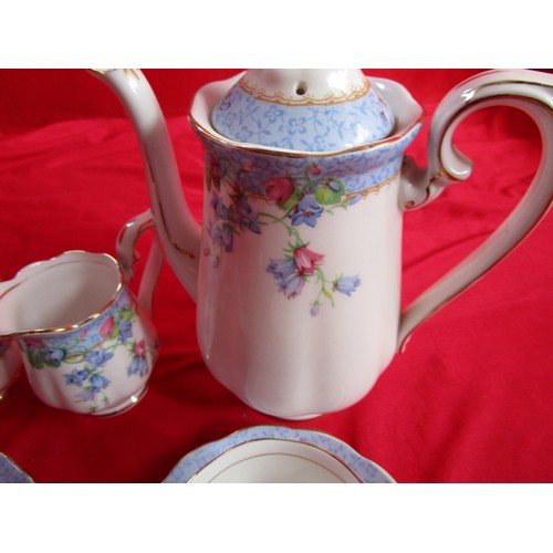 10 - Royal Albert Crown China Coffee Set 'Harebell'